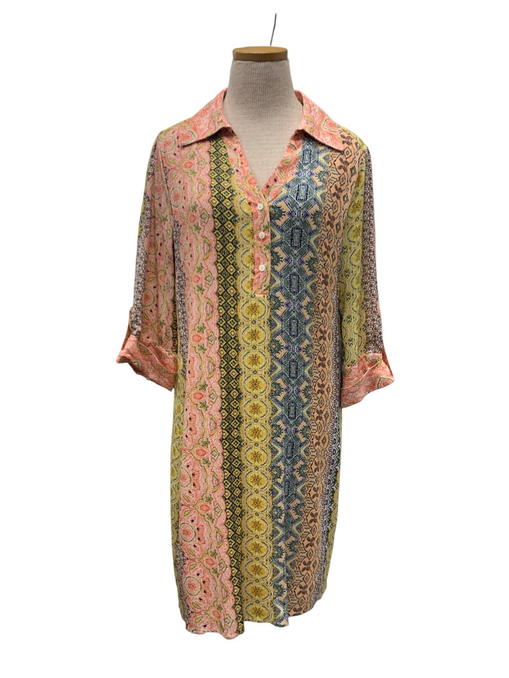 ESQUALO Multicolor Striped Pattern Swim Coverup Dress Size M